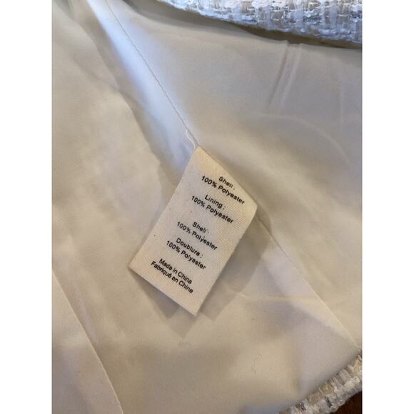 L'AGENCE Brooke Double Brested Crop boucle Blazer in ivory ecru tweed style 0 - Picture 10 of 13